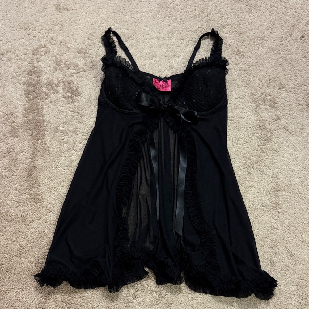 Victoria's Secret sexy little things Black Lace Chemise